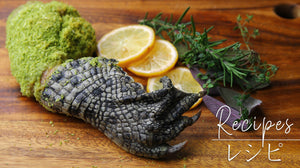 Herbs and parmesan panko crusted crocodile leg