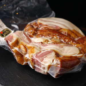 1kg cut off Dry Cured Smoked Bacon Block (Sakura Chip smoked)