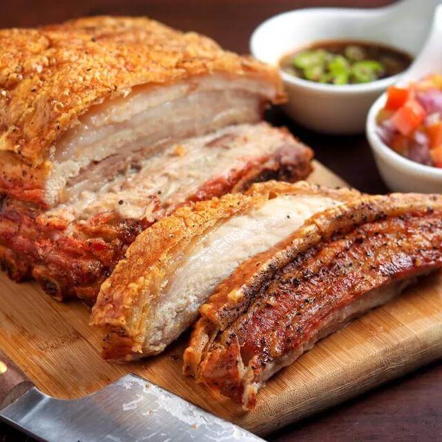 Crispy slow roasted pork belly クリスピーな皮の豚バラローストレシピ