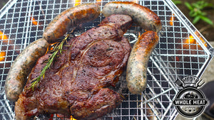 Grilled Pound Steak with Herby& Spicy Compound Butter
