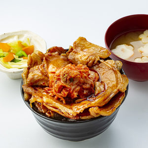 Ingredients for Pork Bowl (Butadon) made by Butadon ichiban | Pork shoulder Soy