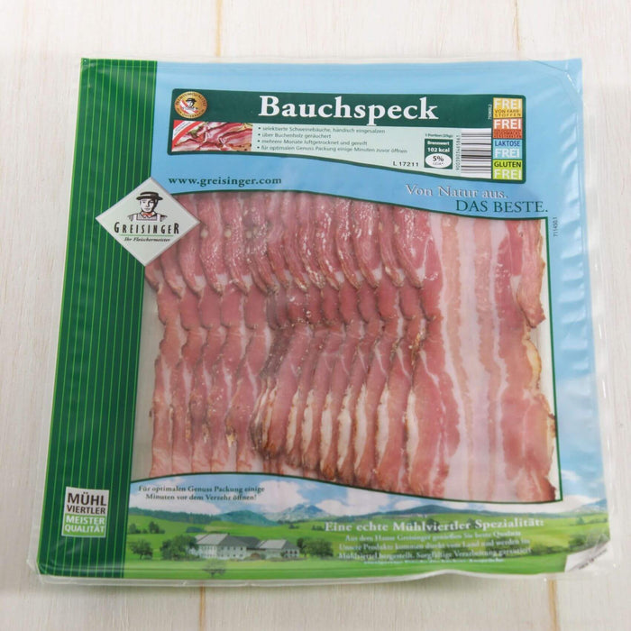Smoked Pork Belly Bacon Slices (Bauchspeck) from Austria