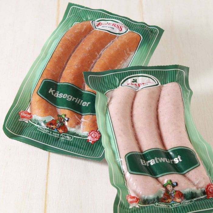 Big-sized Bratwurst and Cheese-in Sausage Trial Set (2x3pcs)